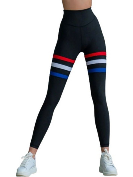 Lismina Two Leg 3 Stripes Extra High Γυναικείο Κολάν Μαύρο 350