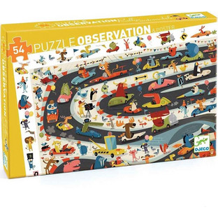 Παιδικό Puzzle Djeco Παζλ ανακάλυψης Ράλι αυτοκινήτου 54 Κομμάτια