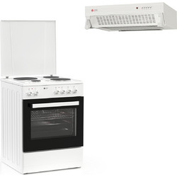 Σετ Κουζίνα Ελεύθερη Εμαγιέ Thermogatz TGS E120 WH TURBO με Απορροφητήρα TGC 160 WH