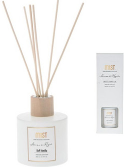 Αρωματικό χώρου με 6 sticks 200ml, με γυάλινο βαζάκι σε λευκό χρώμα, 9x9x26.5 cm Soft Vanilla - Aria Trade