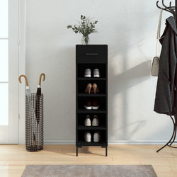 vidaXL Παπουτσοθήκη Ξύλινη Μαύρη Μ35xΠ30xΥ105cm 829677