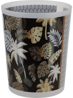 Κάδος απορριμάτων μπάνιου 5L, πλαστικός, σε gold jungle, 19.5x19.5x24 cm - Aria Trade