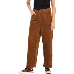 Volcom Weellow Κοτλέ Γυναικείο Παντελόνι Loose Εφαρμογή Καφέ B1932200-TOF