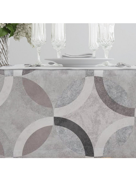 Καρέ Κύκλοι Γκρι 90 x 90 cm 50% Βαμβάκι - 50% Polyester Γκρι BOREA