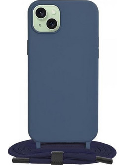 Techsuit Crossbody Lanyard Back Cover Blue (iPhone 15 Plus)