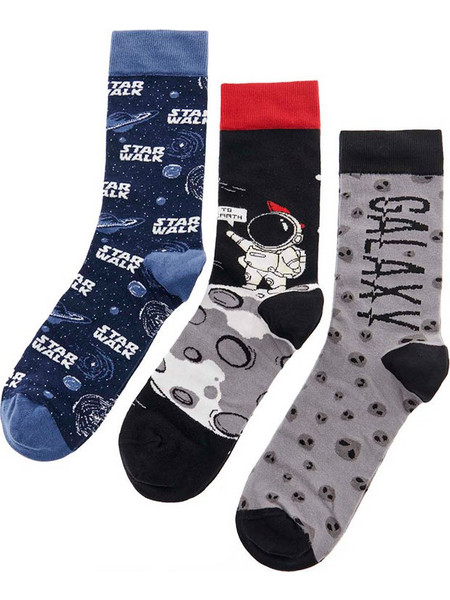 Unisex Βαμβακερές Κάλτσες Gift Box Galaxy 3pack Walk BS-4 Πολύχρωμο