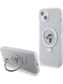 Θήκη κινητού Karl Lagerfeld Ringstand Karl and Choupette MagSafe for iPhone 15 Plus White