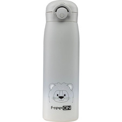 FreeON Βρεφικό Θερμός Υγρών Ανοξείδωτο Lion Grey 480ml