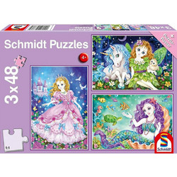 Παιδικό Puzzle Schmidt Princess Fairy & Mermaid 3x48 Κομμάτια