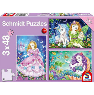 Παιδικό Puzzle Schmidt Princess Fairy & Mermaid 3x48 Κομμάτια