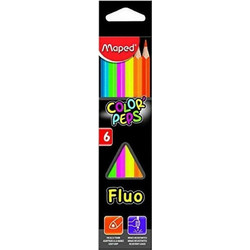 Maped Color'Peps Triangle Fluo Ξυλομπογιές Σετ 6τμχ