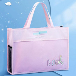 A3 Handheld Zipper File Bag Canvas Waterproof 8 Open Sketch Art Storage Bag(Pink) (OEM)