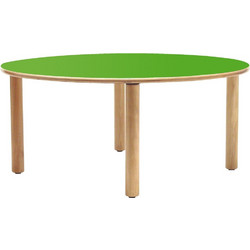 310012 Ξύλινο Παιδικό Τραπέζι κυκλικό πράσινο χρώμα 120x54εκ