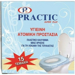 Practic Καλύμματα Καθίσματος Λεκάνης Πλαστικά μιας Χρήσης 15τμχ