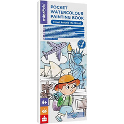 Mier Edu Pocket Watercolor Painting Book TRAVEL AROUND THE WORLD - Μίνι Βιβλίο Ζωγραφικής με Νερό Ηλικία 3+ ME243