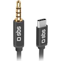 SBS Audio Cable Type C To Jack 3.5 1m Black - (CABLE35TYCK)
