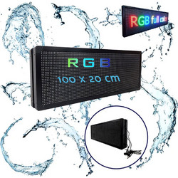 LED Αδιάβροχη Κυλιόμενη Πινακίδα Wifi με RGB Φωτισμό Μονής Όψης 220V 100x20x9cm