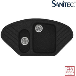 Sanitec Classic 302 Επικαθήμενος Νεροχύτης Οβάλ Γρανίτη Ματ Granite Black 96x51cm