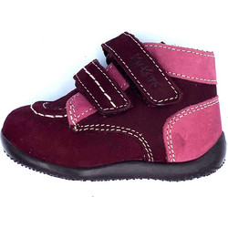 Kickers Bonkro Παιδικά Μποτάκια Κόκκινα Suede με Σκρατς 620733-10-183