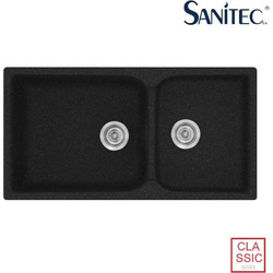 Sanitec Classic 307 Επικαθήμενος Νεροχύτης Γρανίτη Αντιστρεφόμενος Ματ Granite Black 92x51cm