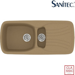 Sanitec Classic 309 Επικαθήμενος Νεροχύτης Γρανίτη Αντιστρεφόμενος Ματ Metallic Coffee 97x51cm