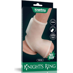 Lovetoy Silk Knights Sleeve 1 Ελαστικό Δαχτυλίδι Πέους & Όρχεων Σιλικόνης με Δόνηση Διαφανές