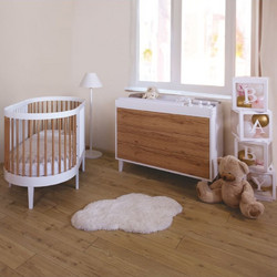 Βρεφικό Λίκνο + Κούνια LAB03 White - Biscuit (0120LABBIN-1)
