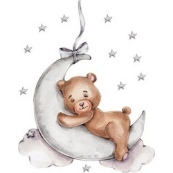 SIPO Αυτοκόλλητο Τοίχου Teddy Bear On The Moon