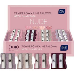 Ξύστρα Μεταλλική Διπλή Nude Metallic σε 4 Χρώματα 347619 InterDRUK
