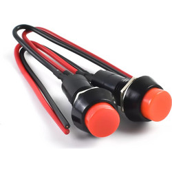Σετ 2τμχ Διακόπτες/Κουμπιά 12mm 125V 3A Pervoi CTC-371 - Κόκκινο