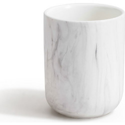 Βουρτσοθήκη stoneware με σχέδιο μάρμαρο διαστάσεων 8x8x10cm