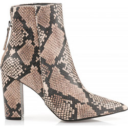 Steve Madden Γυναικεία Μποτάκια Αστραγάλου Μαύρα Nude με Χοντρό Ψηλό Τακούνι Renn-219744