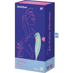 Satisfyer Twirling Pro Air Pulse Vibrator Κλειτοριδικός Δονητής για Ζευγάρια με App Control Πράσινος
