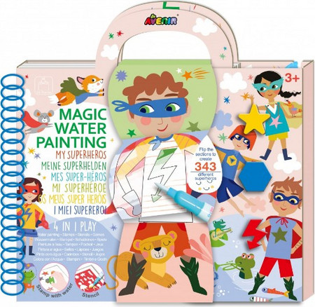 AVENIR Magic Water Painting - Superheroes, Βιβλίο Μαγικής Ζωγραφικής με Μαρκαδόρο Νερού