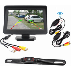 PZ703 413C-W Car Waterproof External Wireless Reversing Image Night Vision Camera + 4.3 inch Rearview Monitor