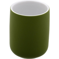 ΠΟΤΗΡΑΚΙ ΜΠΑΝΙΟΥ STONEWARE 7.5x7.5x9.7cm OLIVE GREEN ESTIA 02-14841