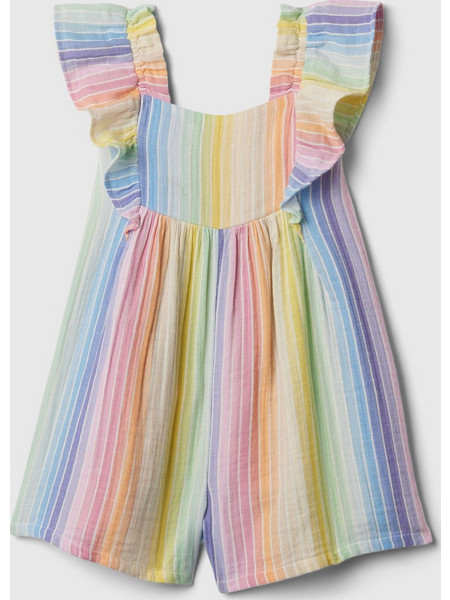 Multi babyGap Crinkle Gauze Flutter Romper multi stripe