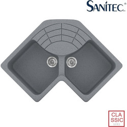 Sanitec Classic 310 Επικαθήμενος Νεροχύτης Γωνιακός Γρανίτη Ματ 83x Metallic Silver 83x50cm