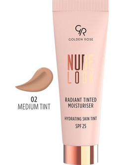 Golden Rose Nude Look Radiant Tinted Moisturiser 02 Medium Tint Liquid Make Up SPF25 32ml