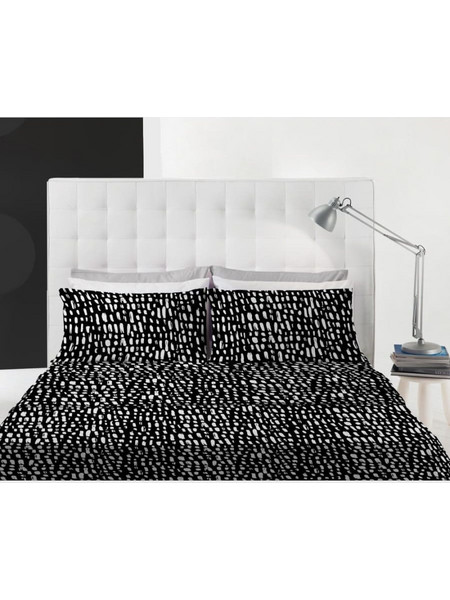 Amo la Casa Σετ Σεντόνια Digital Print Βαμβακερά King Size με Λάστιχο 240x290 - Engle Μαύρο