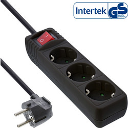 InLine Steckdosenleiste 3fach Schutzkontakt mit Schalter 15m schwarz (16431S)