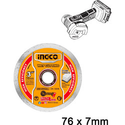 INGCO DMD020762 Δίσκος Διαμαντέ (Διαμαντόδισκος) Κοπής Δομικών Υλικών 76mm