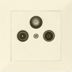 Πρίζα TV + FM + SAT τερματική μπεζ χρώμα πλήρης σειρά Κλειώ - 15-0172
