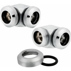 Corsair Hydro X Series XF Hardline 90 12mm OD Fitting Twin Pack Chrome