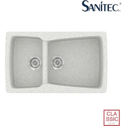 Sanitec Classic 320 Επικαθήμενος Νεροχύτης Γρανίτη Αντιστρεφόμενος Ματ Granite White 79x50cm