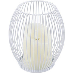 Φανάρι Με Κερί Led Candle 76490 Φ14x16cm Dimmable 2700K White GloboStar Αλουμίνιο