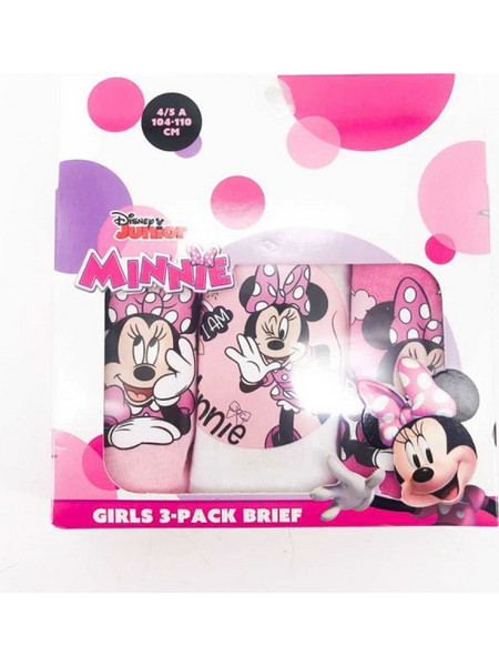 Παιδικό Σετ 3 Εσώρουχα Σλιπ Minnie Mouse Για Κορίτσι Ροζ Φούξια Χρώμα