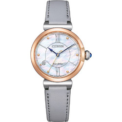 Citizen Eco-Drive Γυναικείο Ρολόι Solar με Γκρι Δερμάτινο Λουράκι EM1074-15D