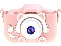 Παιδική Compact Φωτογραφική Μηχανή 12MP - Ροζ γατούλα