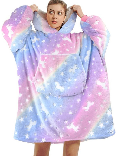 Huggle Plush Κουβέρτα Βελουτέ που Φωσφορίζει 75100εκ. Λιλα